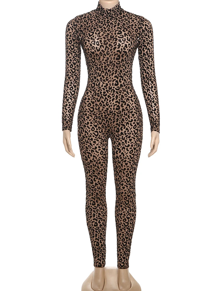Leopard Mesh Jumpsuit