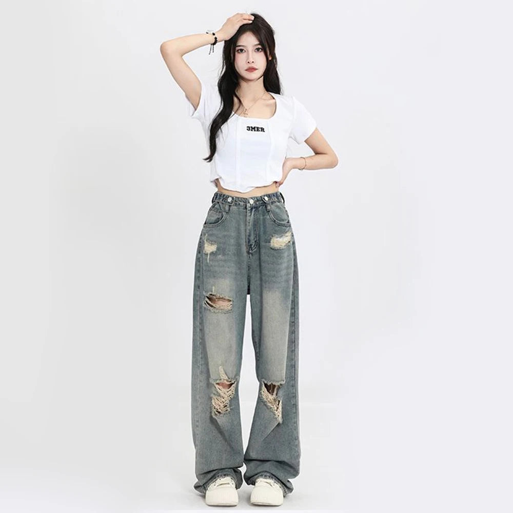 Retro Edge Distressed Jeans