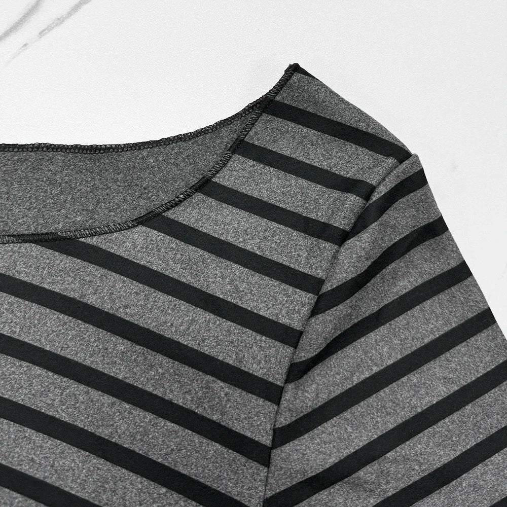 Mooyufon Striped Strap Tee