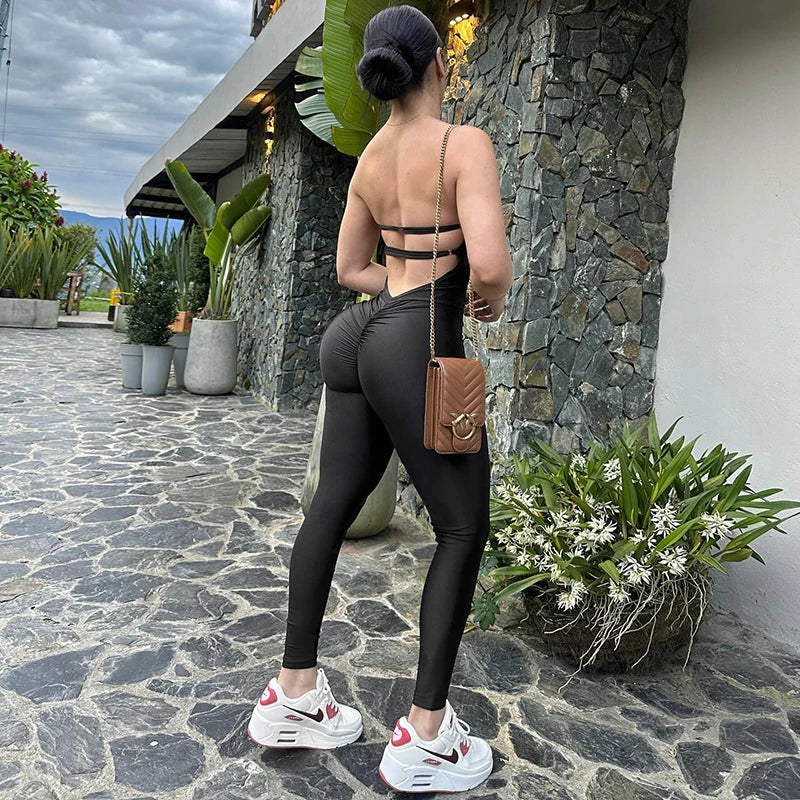 Cutenova Strapless Pencil Jumpsuit